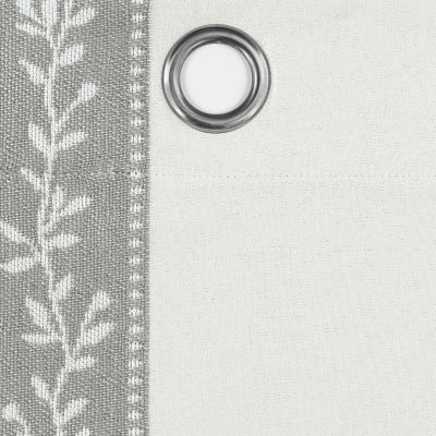 Fieldcrest Heritage Border Leaf Energy Saving 100% Blackout Grommet Top Single Curtain Panel