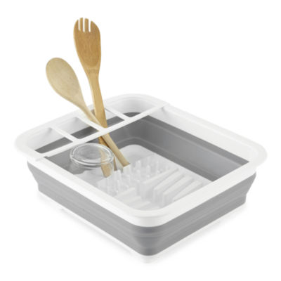 Home Expressions Collapsible Dish Rack, Color White Gray JCPenney