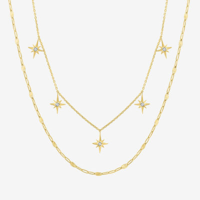 Diamond Addiction (G-H / Si2-I1) North Star Womens Diamond Accent Lab Grown White Diamond 14K Gold Over Silver Star 2-pc. Jewelry Set