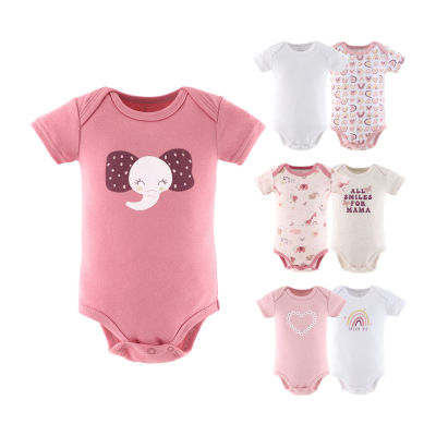 The Peanutshell Rainbow Safari Baby Girls 7-pc. Short Sleeve Bodysuit