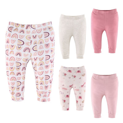 The Peanutshell Baby Girls Rainbow Safari 5-pc. Cuffed Pull-On Pants