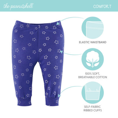 The Peanutshell Baby Unisex Elephant Brights 5-pc. Cuffed Pull-On Pants