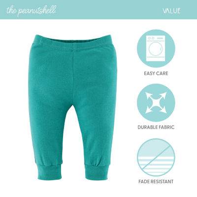 The Peanutshell Baby Unisex Elephant Brights 5-pc. Cuffed Pull-On Pants