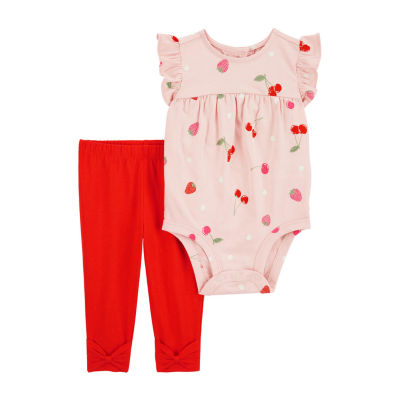 Carter's Baby Girls 2-pc. Round Neck Sleeveless Bodysuit Set