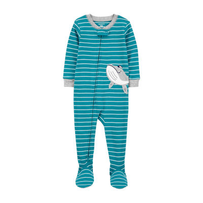 Carter's Toddler Boys Crew Neck Long Sleeve Footed Pajamas