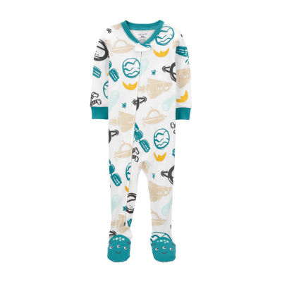 Carter's Toddler Boys Crew Neck Long Sleeve Footed Pajamas - JCPenney