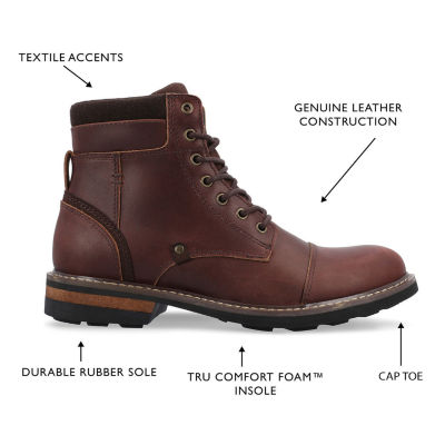Territory Mens Yukon Block Heel Lace Up Boots