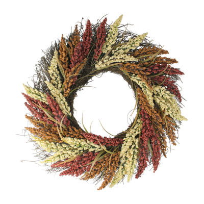 Northlight 22in Autumn Harvest Mixed Heather Artificial Grapevine Wreath