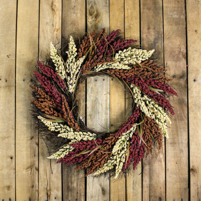 Northlight 22in Autumn Harvest Mixed Heather Artificial Grapevine Wreath