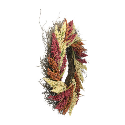 Northlight 22in Autumn Harvest Mixed Heather Artificial Grapevine Wreath