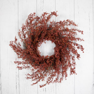 Northlight 24in Autumn Harvest Burgundy Berry Artificial Wreath