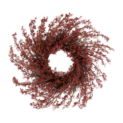 Northlight 24in Autumn Harvest Burgundy Berry Artificial Wreath