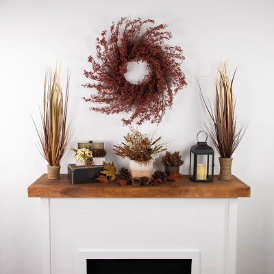 Northlight 24in Autumn Harvest Burgundy Berry Artificial Wreath