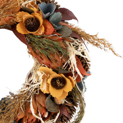 Northlight 12in Sunflower And Straw Artificial Fall Harvest Wreath