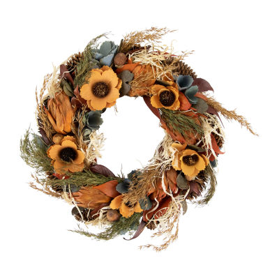 Northlight 12in Sunflower And Straw Artificial Fall Harvest Indoor Wreath