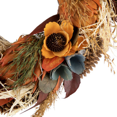 Northlight 12in Sunflower And Straw Artificial Fall Harvest Wreath