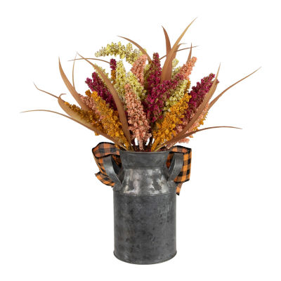 Northlight 18in Autumn Harvest Foliage In Canister Floral Arrangement