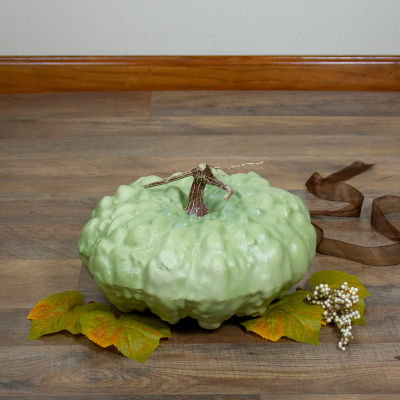 Northlight 10.5in Textured Light Green Pumpkin Autumn Tabletop Decor
