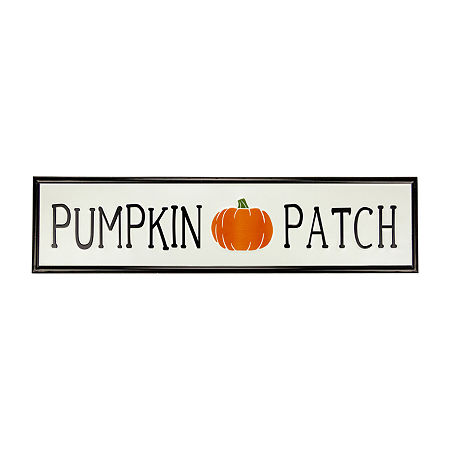 Northlight 31.5in Black And Orange Pumpkin Patch Autumn Metal Wall Art, One Size, White