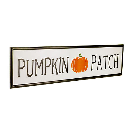 Northlight 31.5in Black And Orange Pumpkin Patch Autumn Metal Wall Art, One Size, White