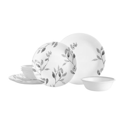 Corelle Boutique 12-pc Misty Leaves Dinnerware Set