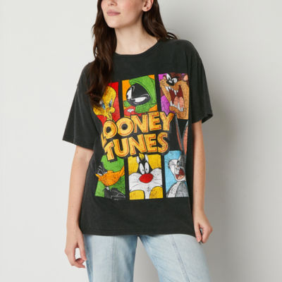 Juniors Womens Crew Neck Short Sleeve Looney Tunes Graphic T-Shirt