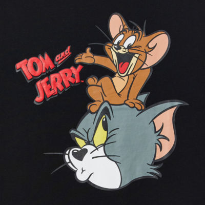 Juniors Womens Crew Neck Short Sleeve Tom and Jerry Graphic T-Shirt