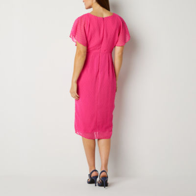 Liz Claiborne Short Sleeve Midi Sheath Dress Hamilton Place