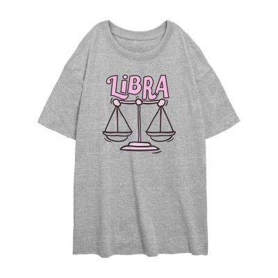 NOVELTY T-SHIRTS Juniors Zodiac Sign Libra Tee Womens Crew Neck