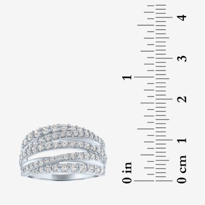 (G-H / Si2-I1) 1 CT. T.W. Lab Grown White Diamond 10K Gold Crossover Band