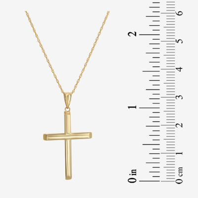 Mens 14K Gold Cross Pendant Necklace