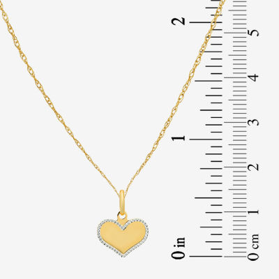 Made in Italy Womens 14K Gold Heart Pendant Necklace