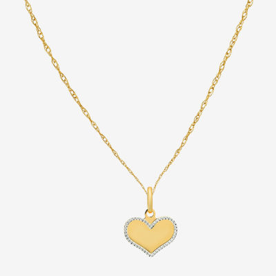 Made in Italy Womens 14K Gold Heart Pendant Necklace