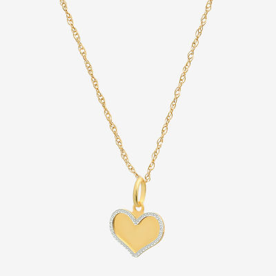Made in Italy Womens 14K Gold Heart Pendant Necklaces