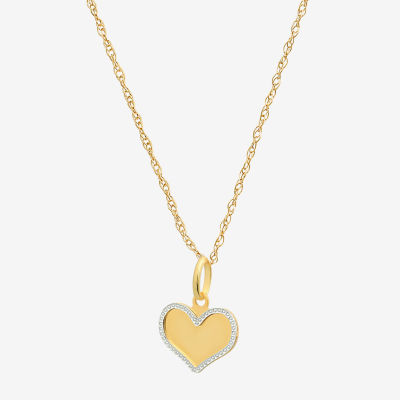 Made in Italy Womens 14K Gold Heart Pendant Necklace