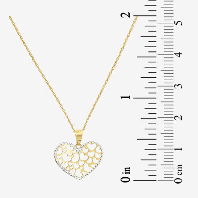 Made in Italy Womens 14K Gold Heart Pendant Necklace