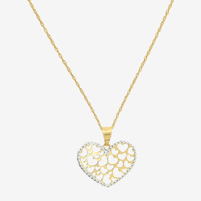 Made in Italy Womens 14K Gold Heart Pendant Necklace