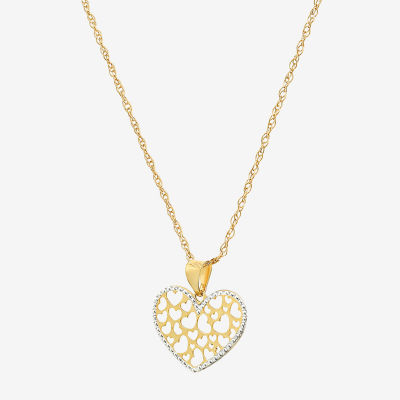 Made in Italy Womens 14K Gold Heart Pendant Necklace