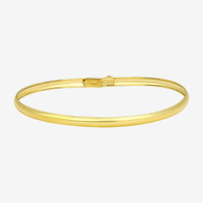 14K Gold Round Bangle Bracelet