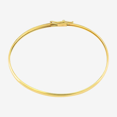 14K Gold Round Bangle Bracelet