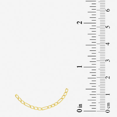 14K Gold 6 Inch Hollow Figaro Round Chain Bracelet