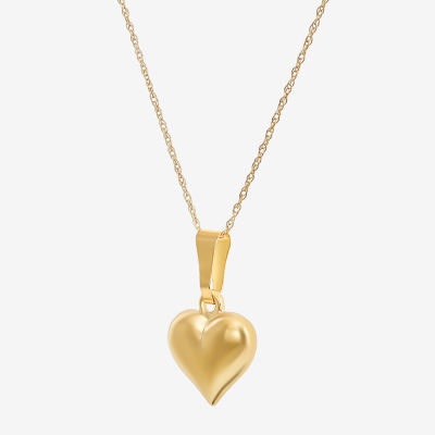 Girls 14K Gold Heart Pendant Necklace