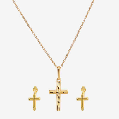 Girl's 14K Gold Cross 2-pc. Jewelry Set