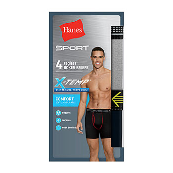 Hanes 6-Pack Knit Boxers Mens Wicking Cool Comfort Soft Flex Waist