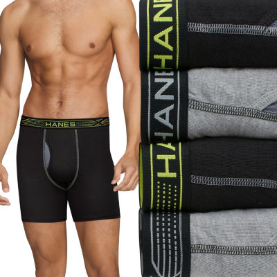 Hanes Men's Ultimate® ComfortFlex Fit® 4-Pk. Moisture-Wicking Long-Leg Boxer  Briefs - Macy's