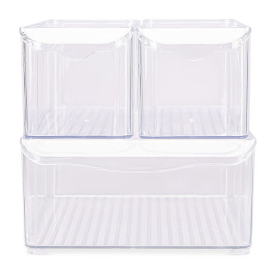 Home Expressions Acrylic 4-pc. Stackable Storage Bin Set
