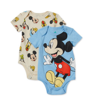 Disney Baby Boys 2-pc. Crew Neck Short Sleeve Mickey Mouse Bodysuit