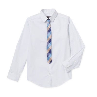 Van Heusen Boys Spread Collar Long Sleeve Shirt + Tie Set