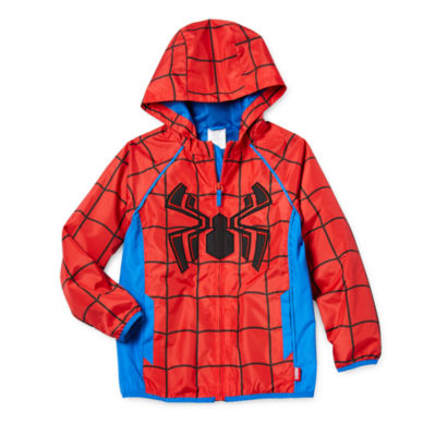 Disney Collection Little & Big Boys Water Resistant Marvel Spiderman Lightweight Raincoat