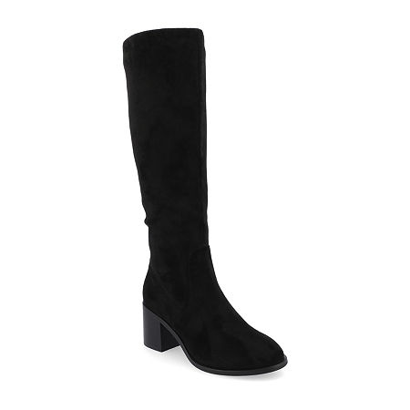 Journee Collection Womens Romilly Stacked Heel Dress Boots, 12 Medium, Black